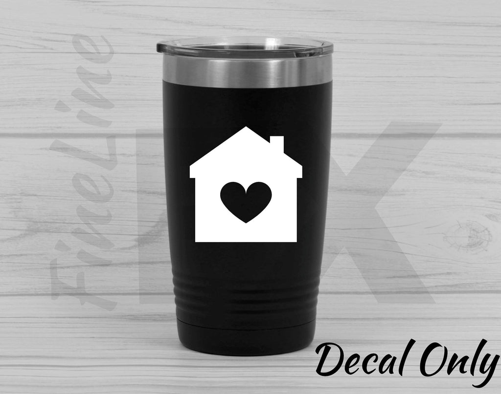 House Silhouette With Heart Vinyl Decal Sticker / Love My Home Decal For Cars, Laptops, Tumblers And More
