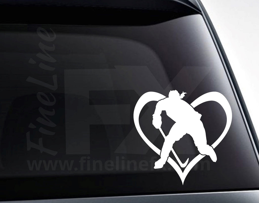 Girls Hockey Player Heart Vinyl Decal Sticker / Decal For Cars, Laptops, Tumblers And More