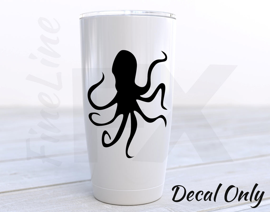 Octopus Silhouette Sea Creature Vinyl Decal Sticker / Decal For Cars, Laptops, Tumblers And More
