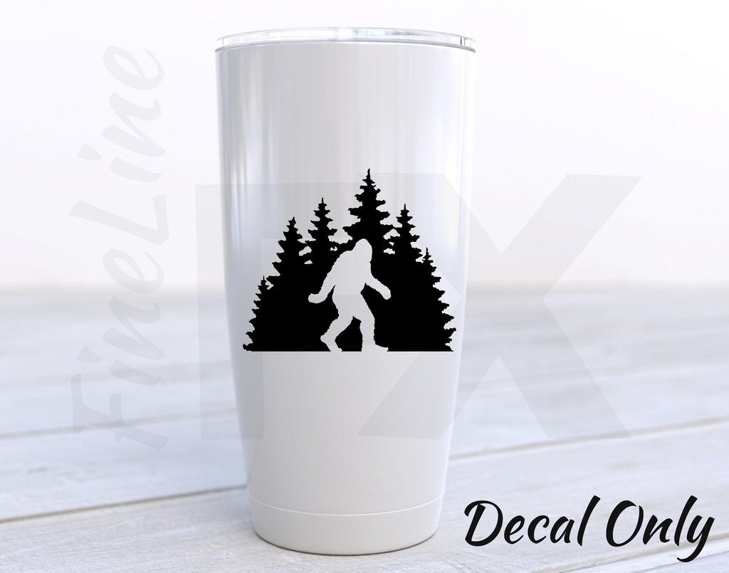 Bigfoot Forest Silhouette Vinyl Decal Sticker / Decal For Cars, Laptops, Tumblers And More