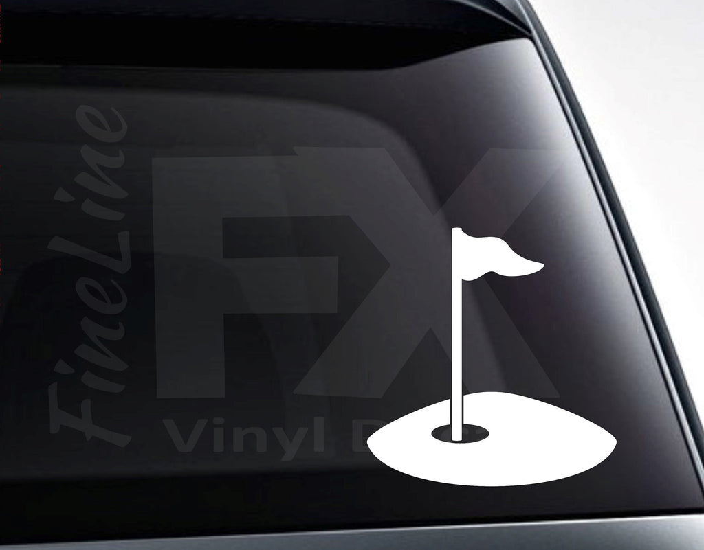 Golf Hole, Golf Green With Flag Vinyl Decal Sticker / Decal For Cars, Laptops, Tumblers And More