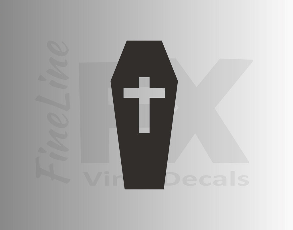 Coffin With Cross Halloween Vinyl Decal Sticker / Decal For Cars, Laptops, Tumblers And More