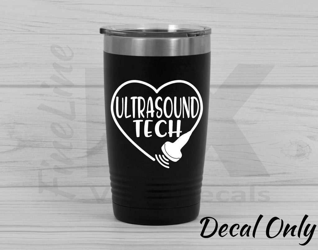 Ultrasound Tech Sonographer Probe Heart Vinyl Decal Sticker / Decal For Cars, Laptops, Tumblers And More