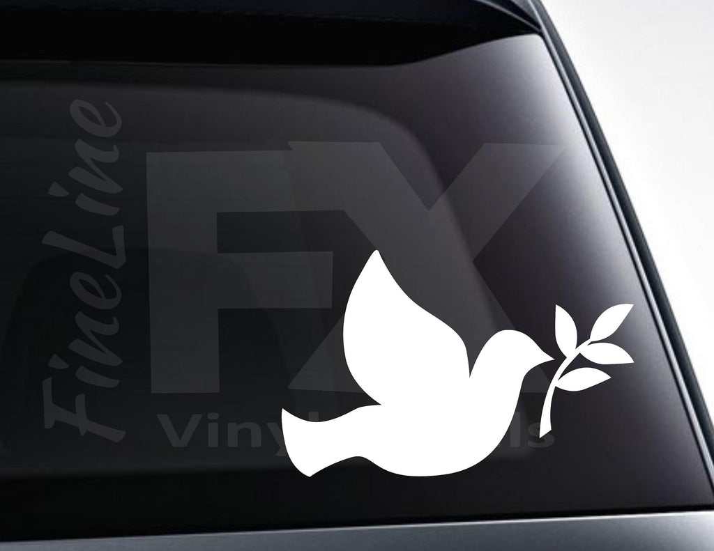 Dove Bird With Olive Branch Peace Vinyl Decal Sticker / Decal For Cars, Laptops, Tumblers And More