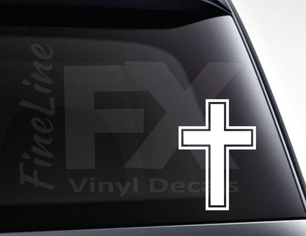 Cross Vinyl Decal Sticker / Christian Cross Decal for Cars, Laptops, Tumblers and More