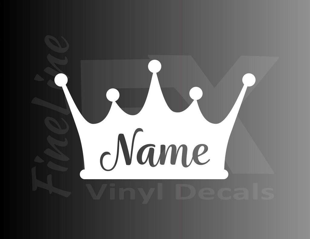 Personalized Princess Crown Name Vinyl Decal Sticker