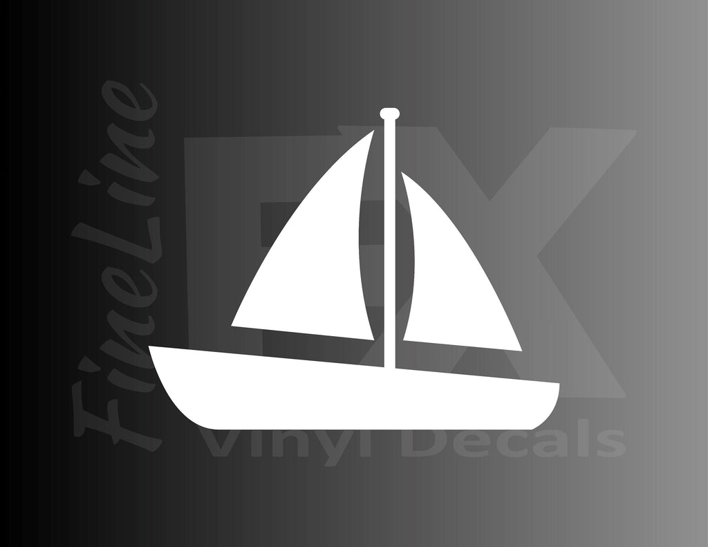 Sail Boat Sailing Icon Vinyl Decal Sticker