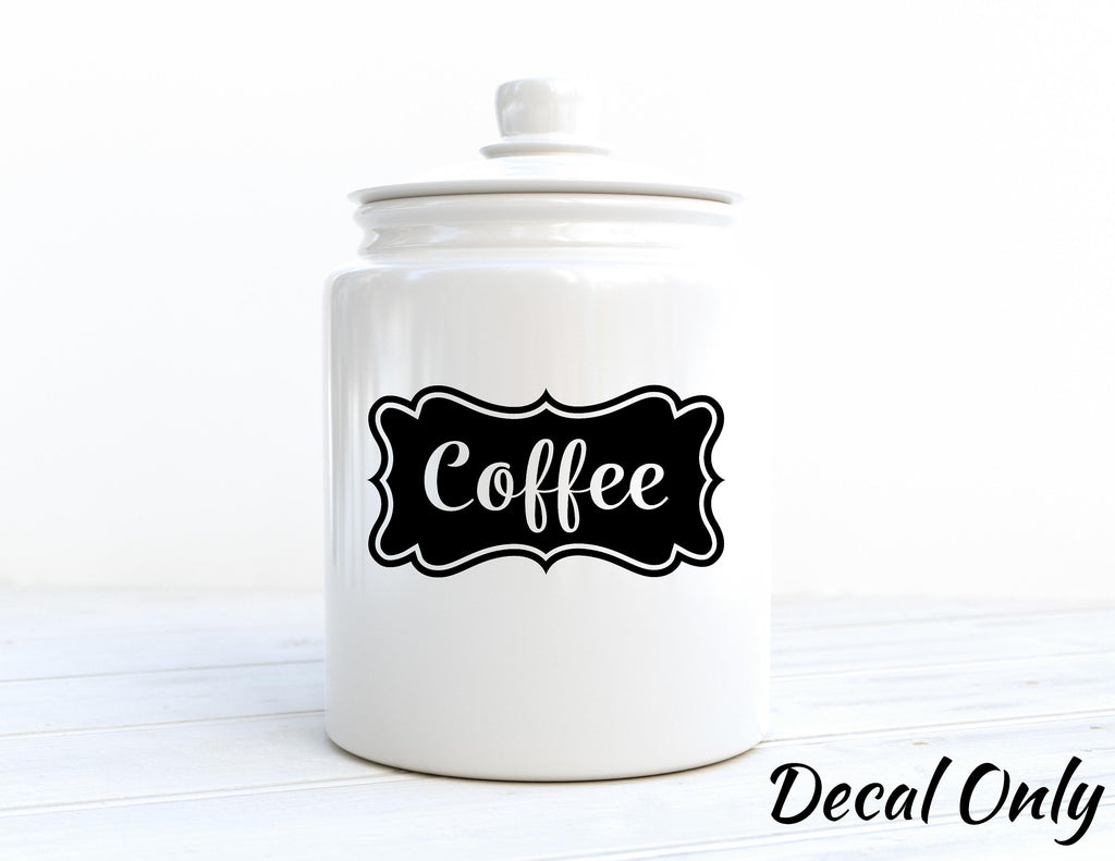 Coffee Canister Label Vinyl Decal Sticker / Kitchen Pantry Coffee Bar Label Decal Sticker
