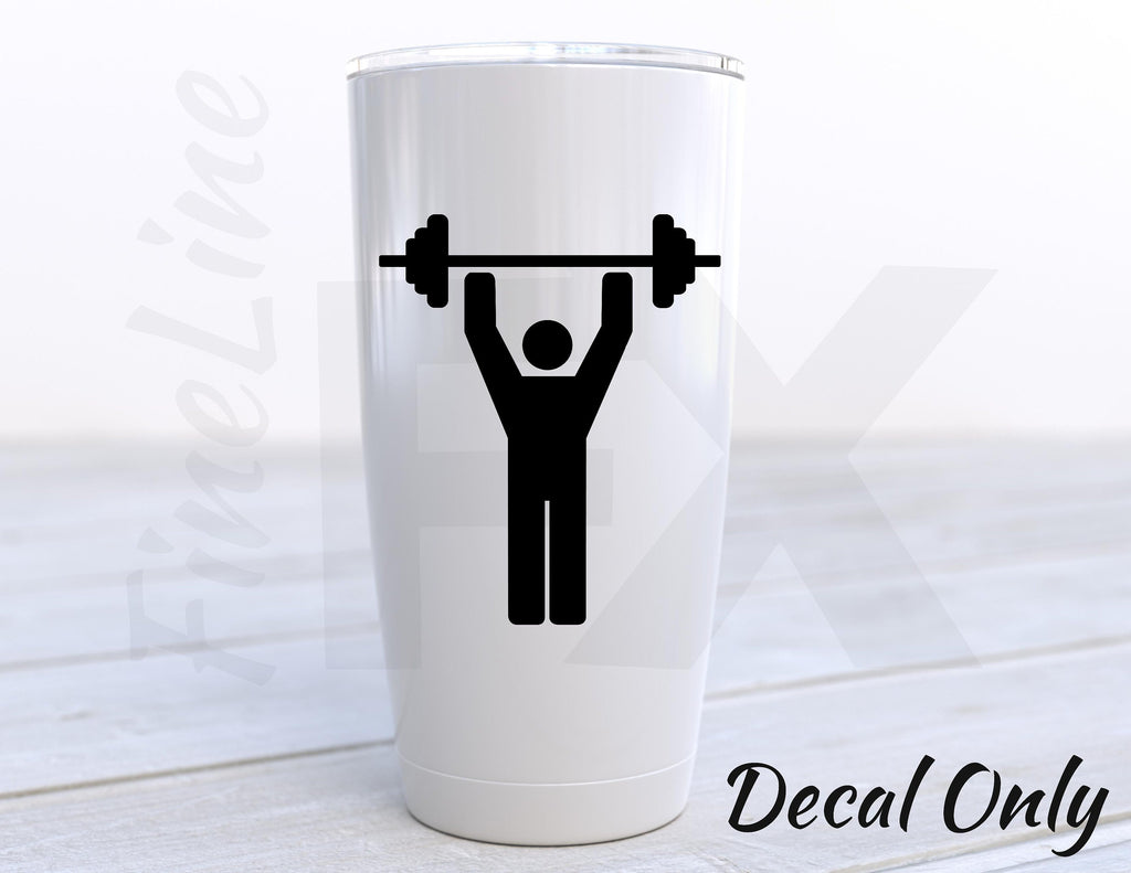 Weightlifting Barbell Fitness Gym Vinyl Decal Sticker 