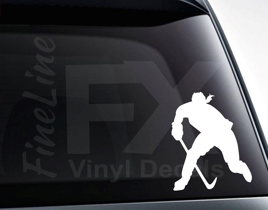 Girl Hockey Player Silhouette Vinyl Decal Sticker | Car, Laptop, Tumbler Decal