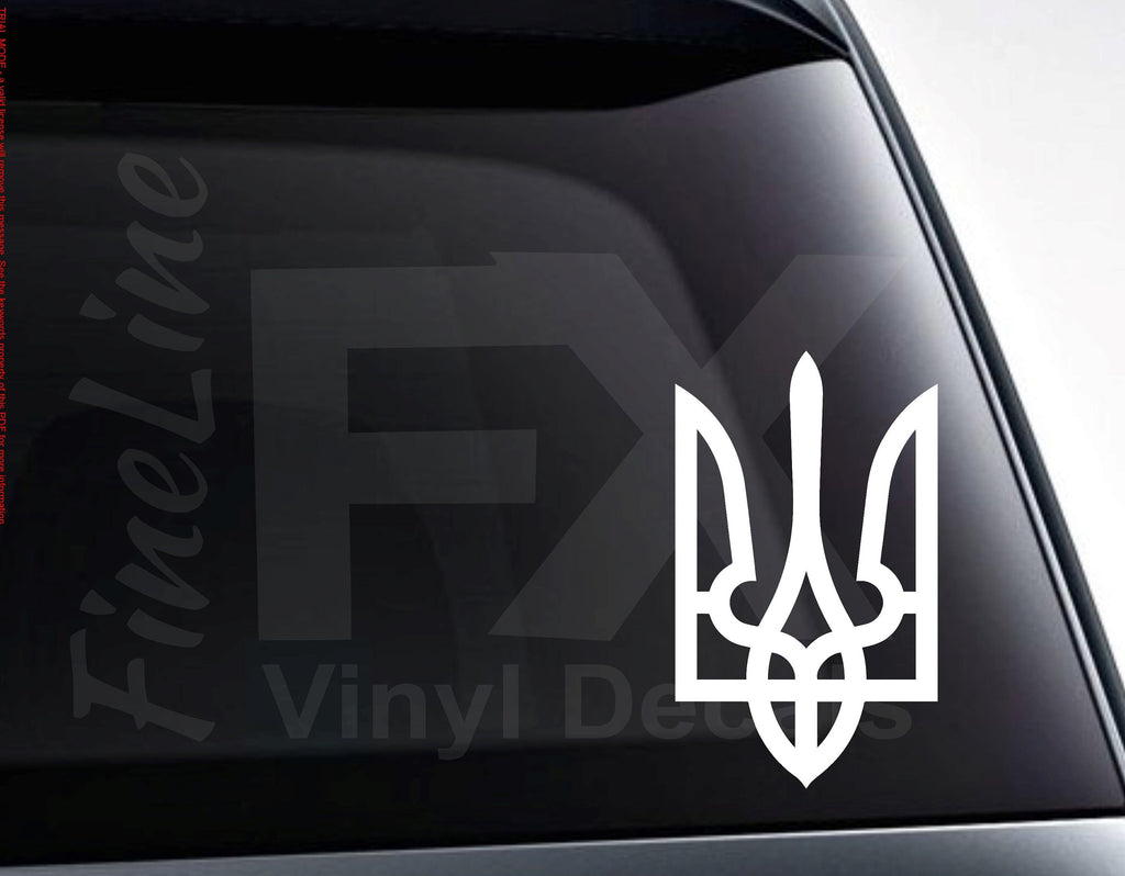 Ukraine Trident Coat of Arms Vinyl Decal Sticker | Ukrainian Symbol Decal For Cars, Laptops, Tumblers And More