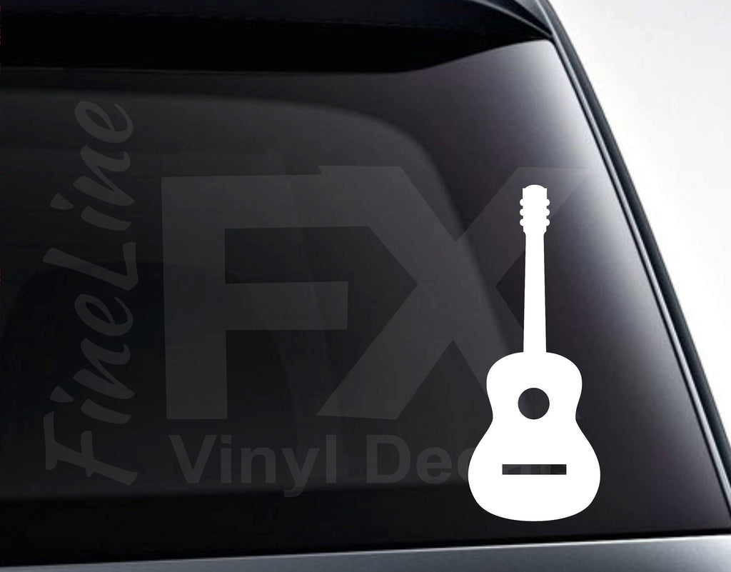 Acoustic Guitar Silhouette Vinyl Decal Sticker | Car, Laptop, Tumbler Decal