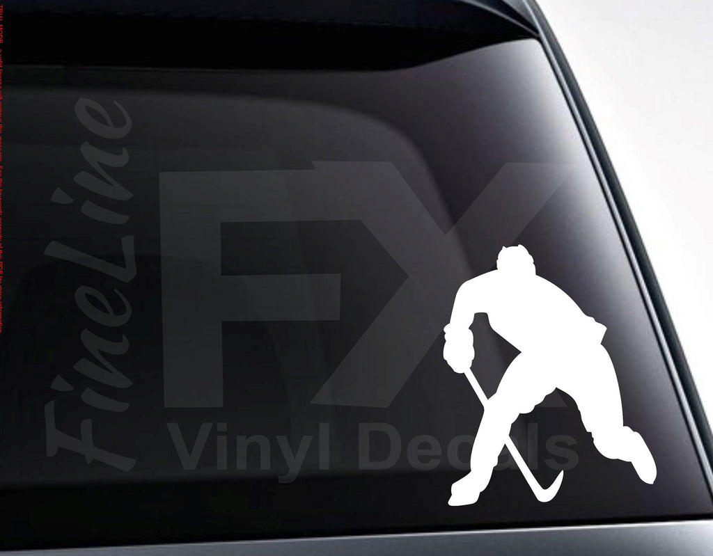 Hockey Player Silhouette Vinyl Decal Sticker | Car, Laptop, Tumbler Decal