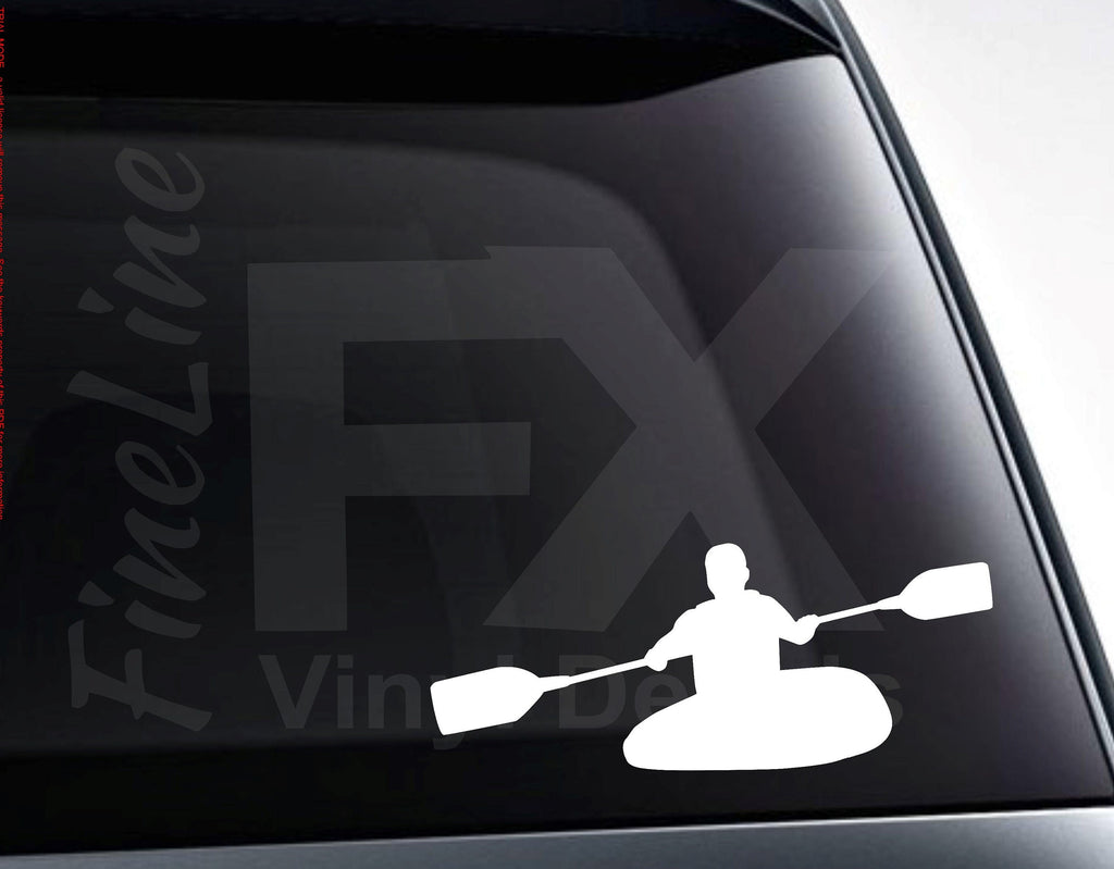 Kayaking Silhouette Kayak Vinyl Decal Sticker | Car Decal, Car Sticker