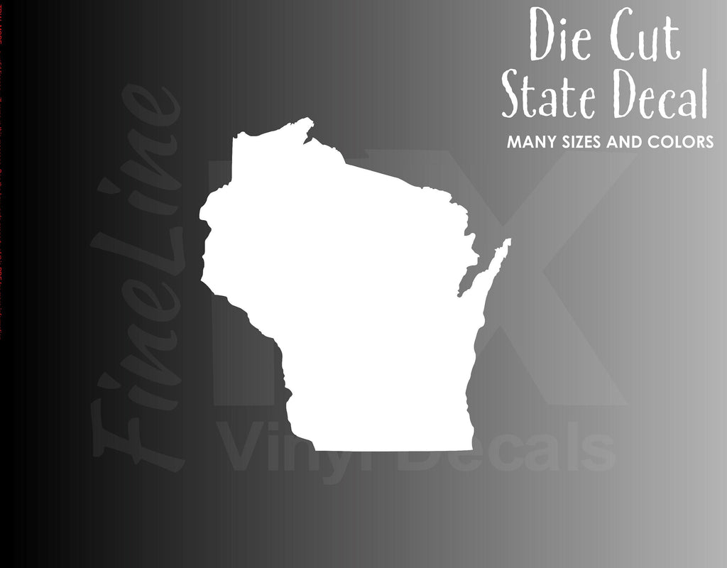 Wisconsin State Shape Vinyl Decal Sticker
