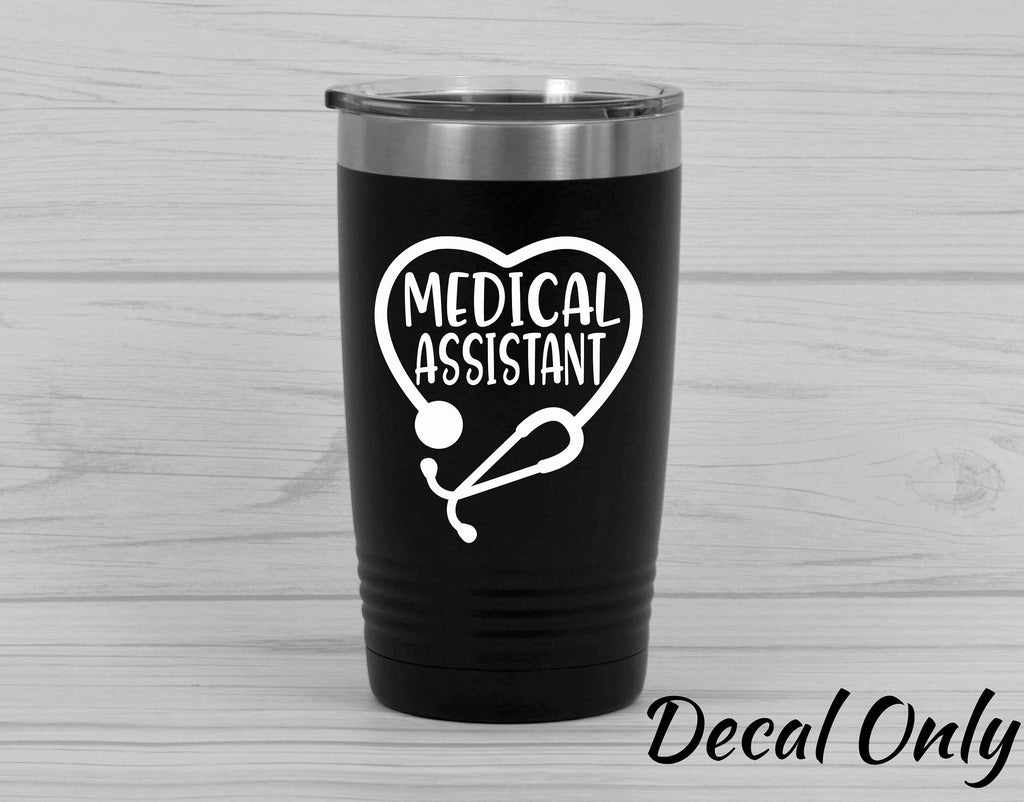 Medical Assistant Stethoscope Heart Vinyl Decal Sticker