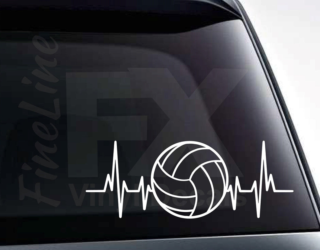 Volleyball Heartbeat Vinyl Decal Sticker 