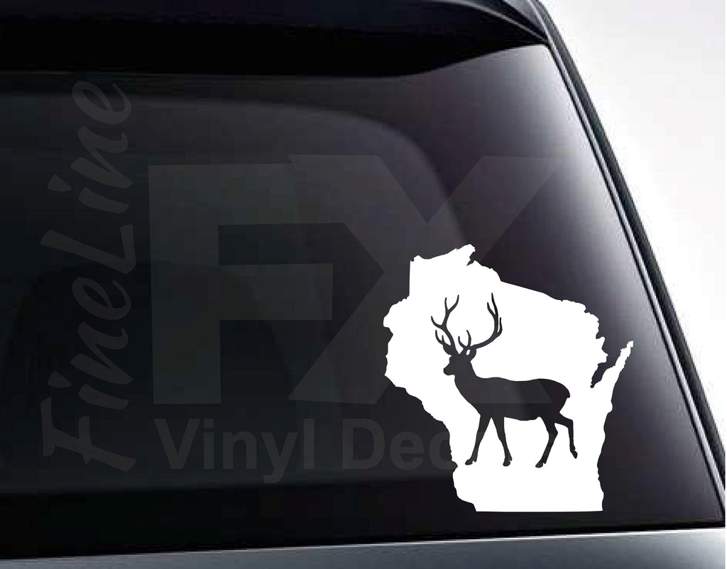 Wisconsin Buck Deer Hunting Vinyl Decal Sticker 