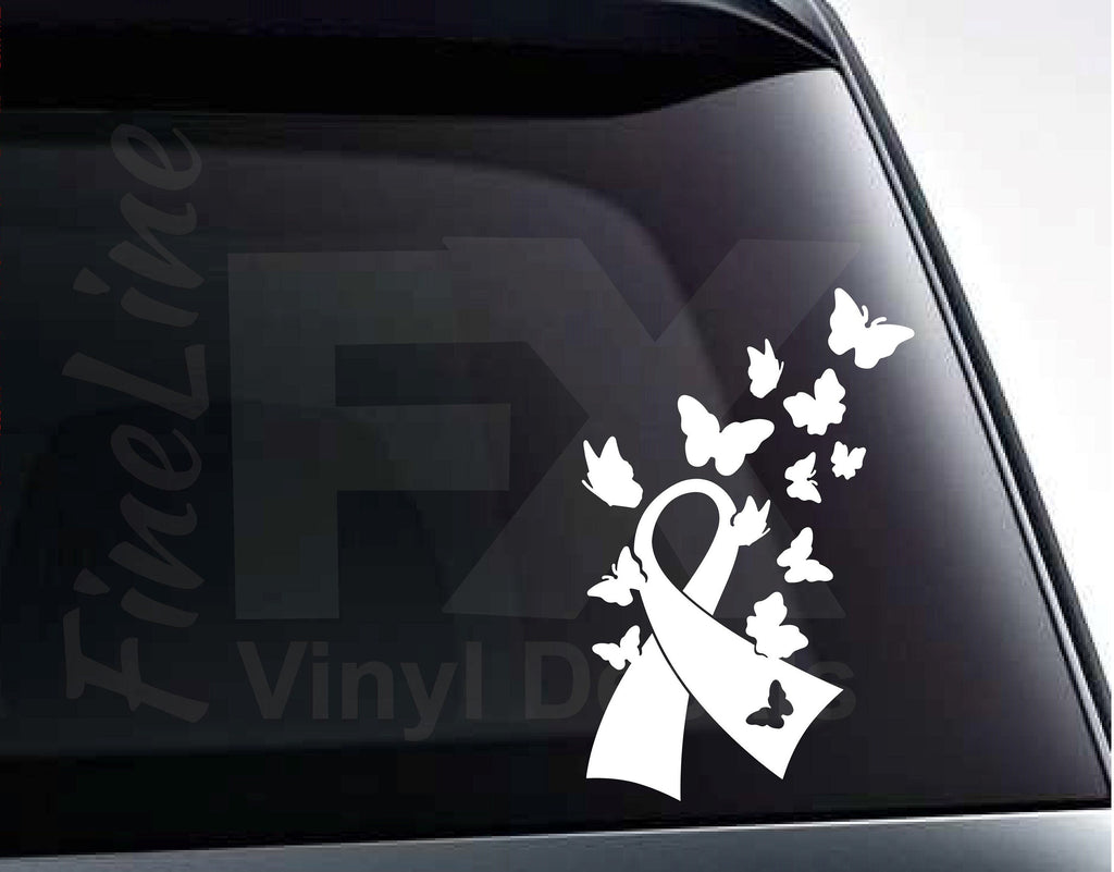 Butterfly Support Ribbon Vinyl Decal Sticker 