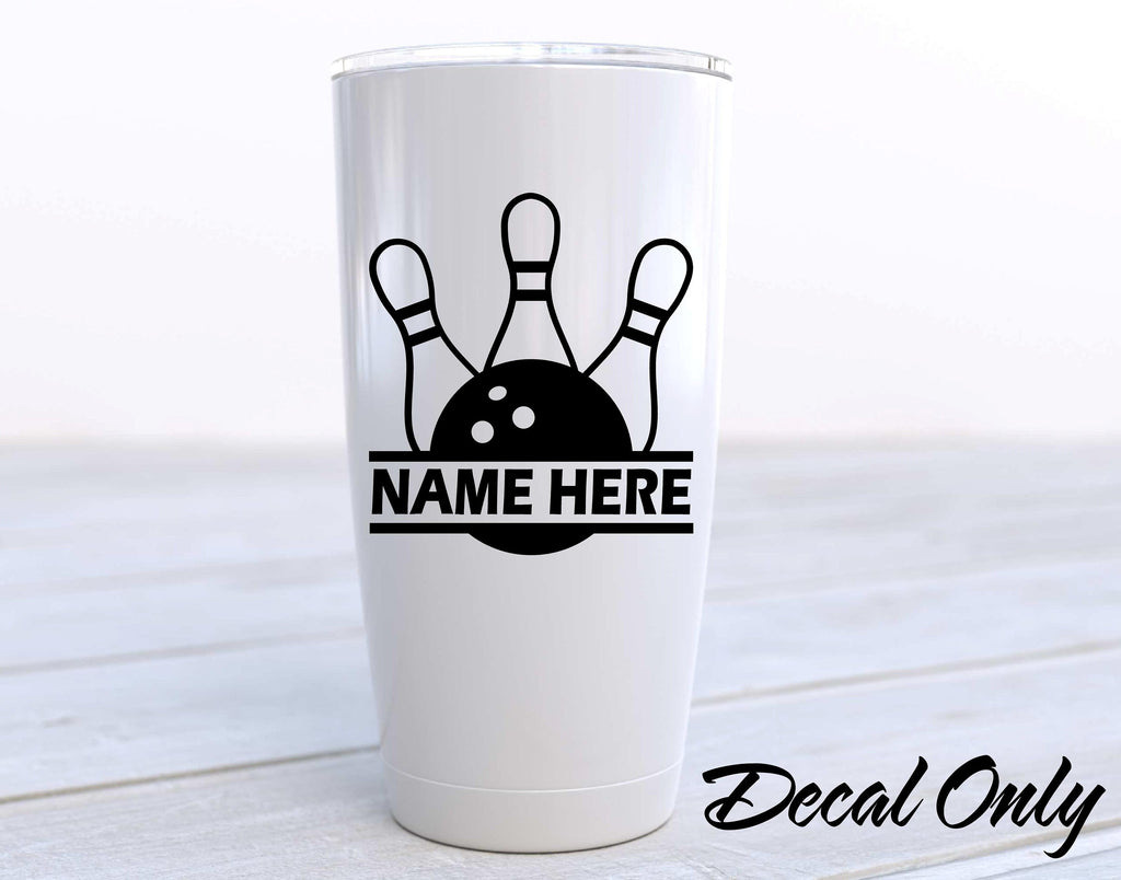 Personalized Bowling Decal, Bowling Vinyl Decal Sticker 