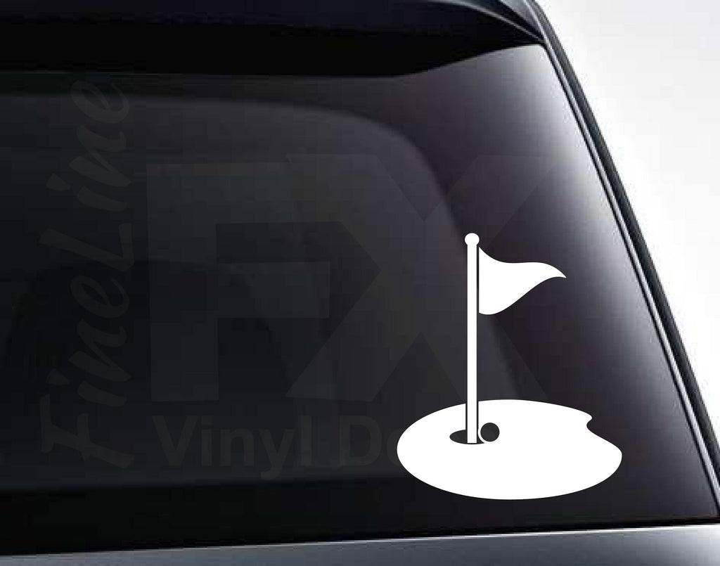 Golf Hole Flag Decal, Golfer Vinyl Decal Sticker / Decal For Cars, Laptops, Tumblers and More