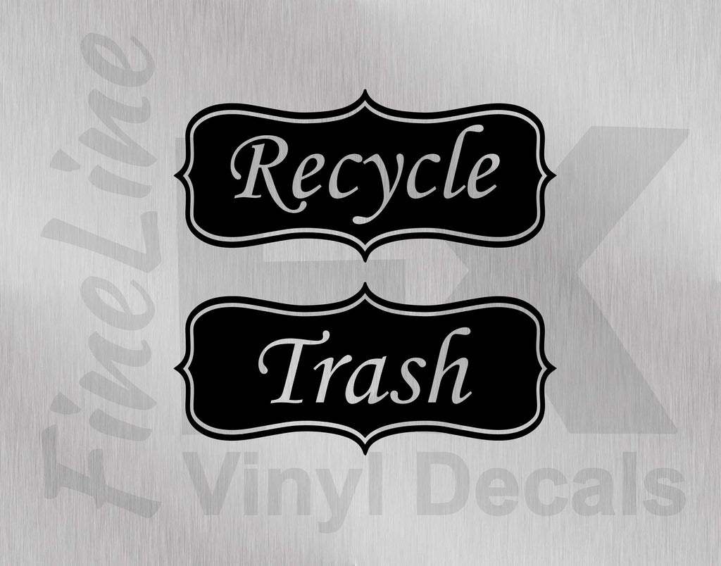 Recycle and Trash Bin Vinyl Decal Stickers