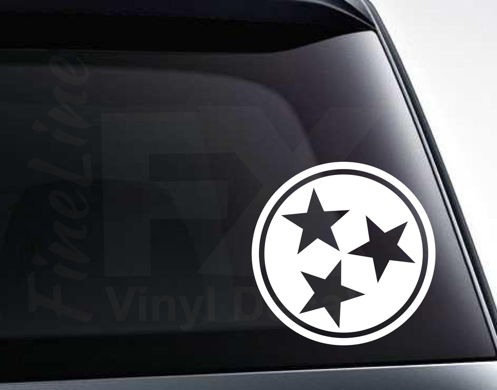 Tennessee Stars, Tennessee Tri Star State Flag Vinyl Decal Sticker