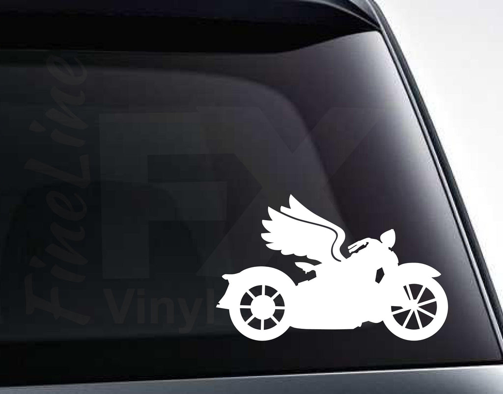 Motorcycle with Angel Wings Vinyl Decal Sticker / Decal for Cars, Laptops, Tumblers and More