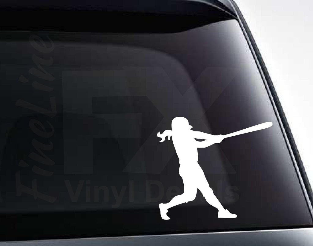 Softball Player Girl Batter Vinyl Decal Sticker / Decal for Cars, Laptops, Tumblers and More