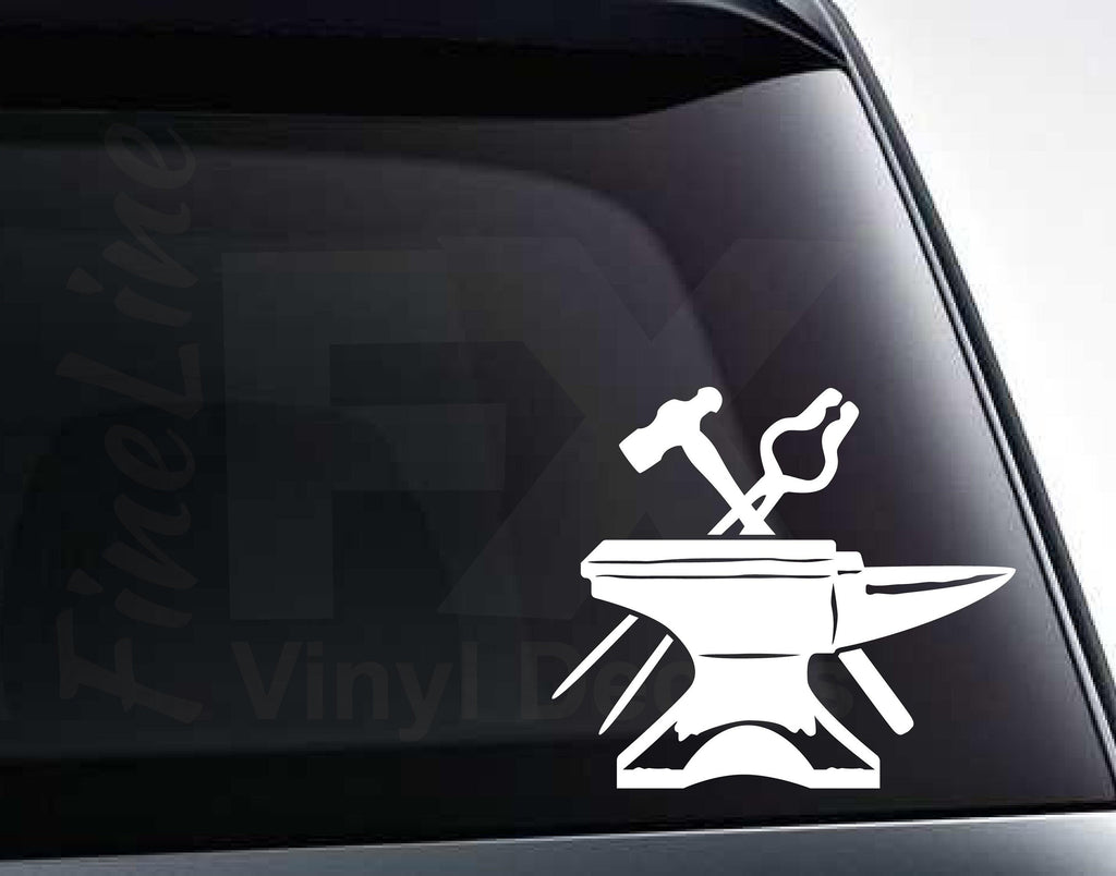 Blacksmith Tools Anvil Vinyl Decal Sticker / Decal For Cars, Laptops, Tumblers And More