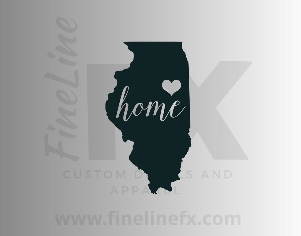 Illinois Home State Vinyl Decal Sticker - FineLineFX