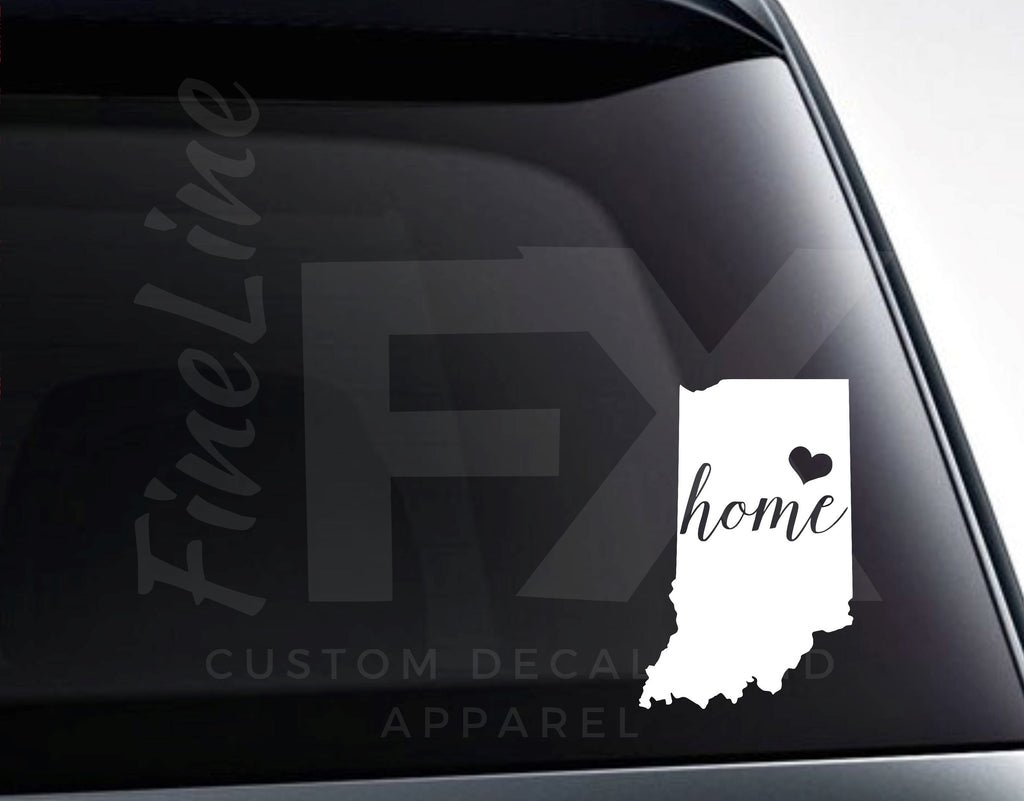 Indiana Home State Vinyl Decal Sticker - FineLineFX