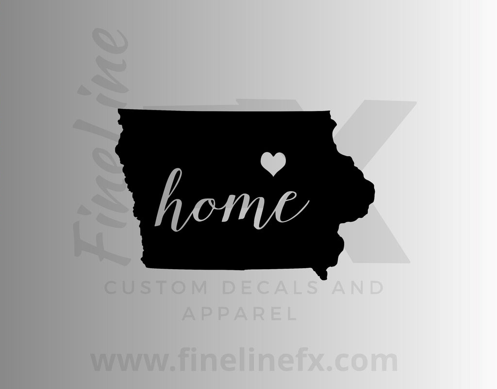 Iowa Home State Vinyl Decal Sticker - FineLineFX