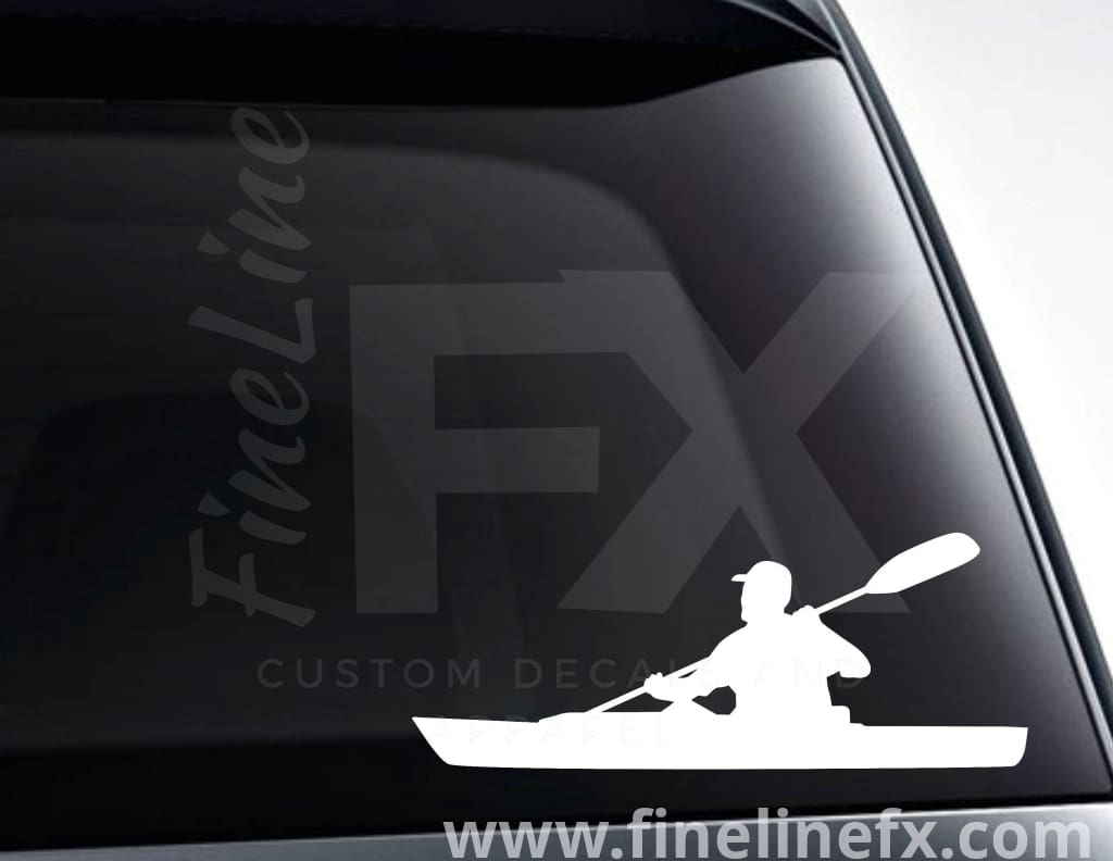 Kayaker Kayaking Vinyl Decal Sticker – FineLineFX Vinyl Decals & Car  Stickers