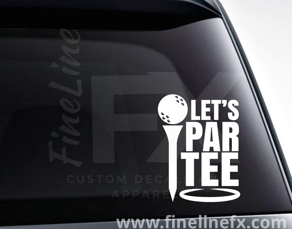 Let's Par Tee Golfing Vinyl Decal Sticker - FineLineFX