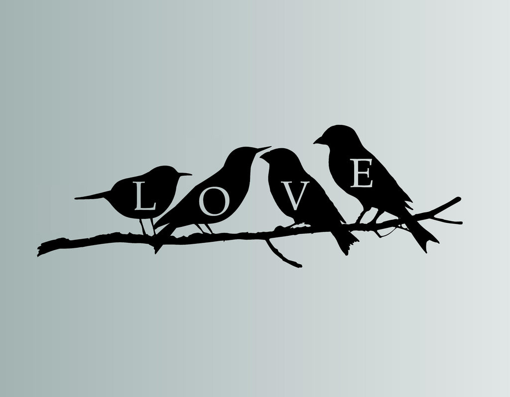 Love Birds Die Cut Vinyl Wall Decal - FineLineFX