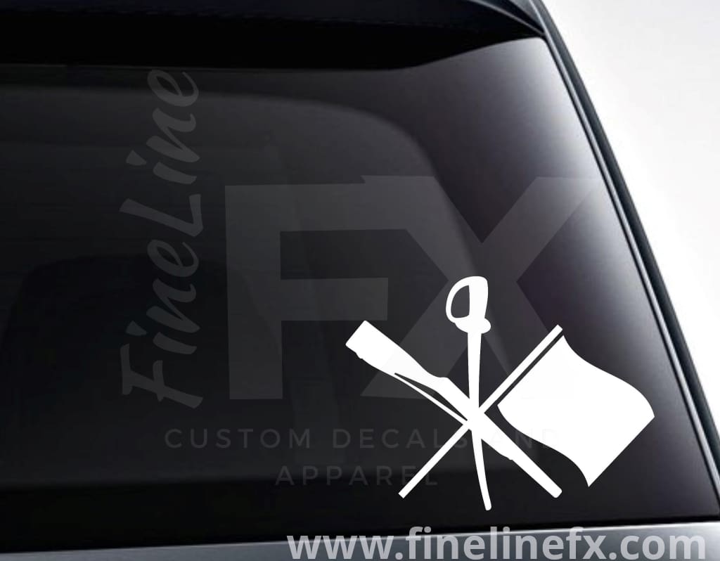 Marching Band Color Guard Rifle And Sabre Vinyl Decal Car Sticker - FineLineFX