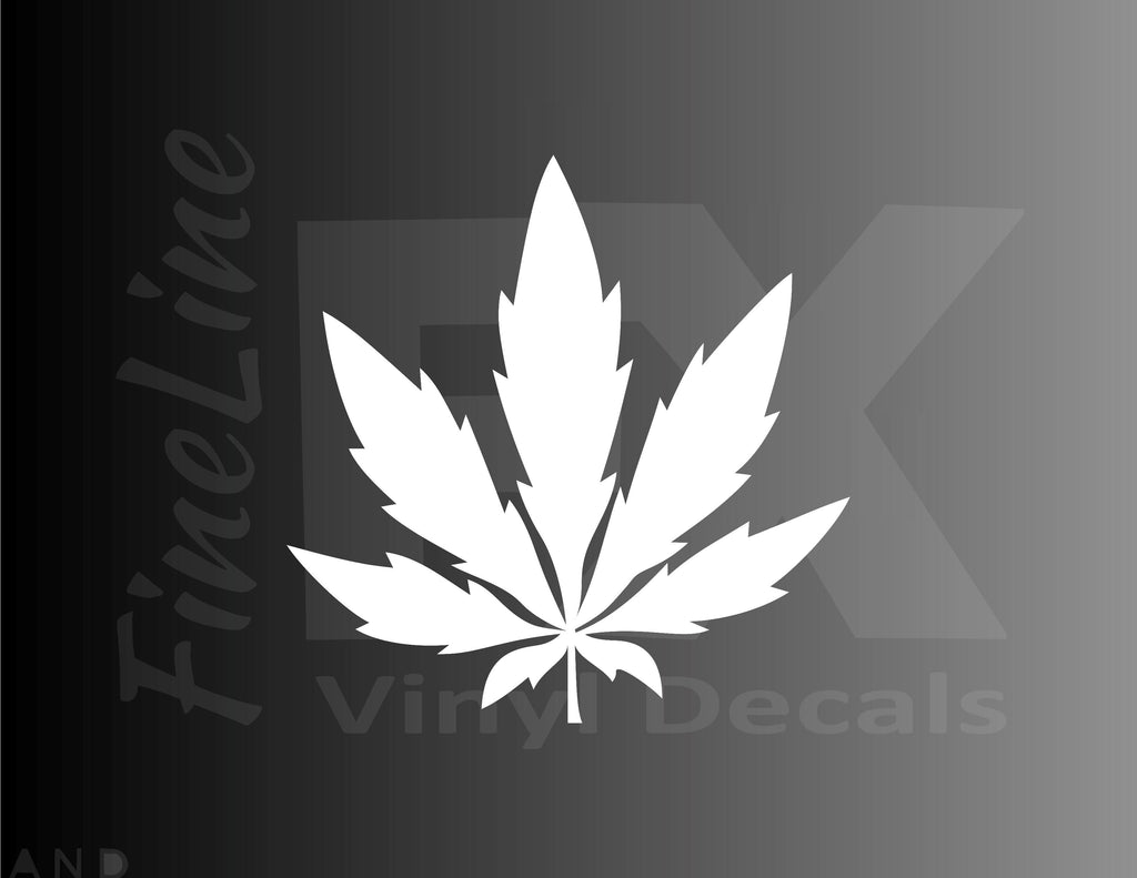 Marijuana Leaf Vinyl Decal Sticker - FineLineFX
