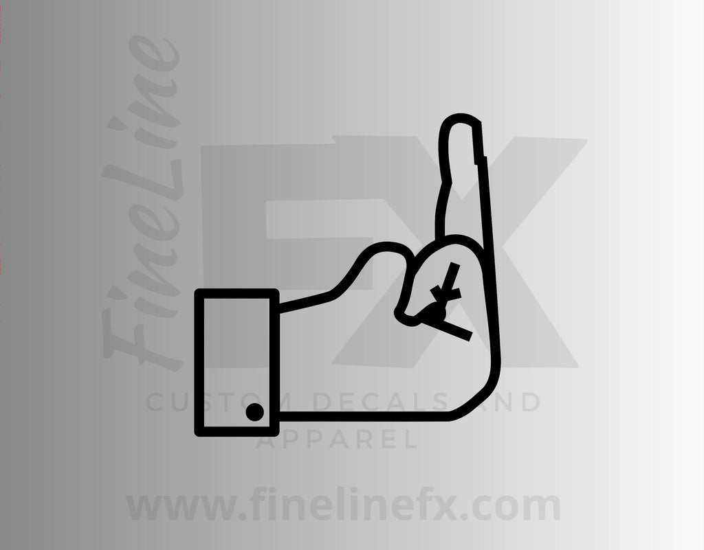 Middle Finger "Like" Vinyl Decal Sticker - FineLineFX