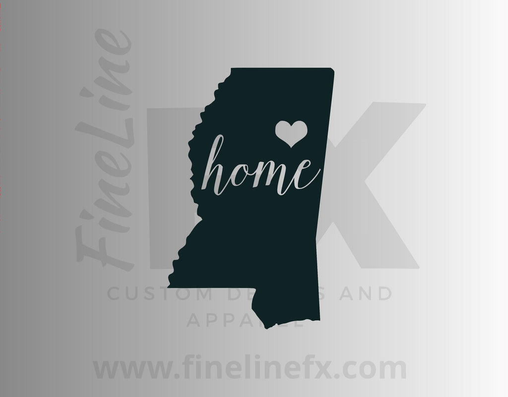 Mississippi Home State Vinyl Decal Sticker - FineLineFX