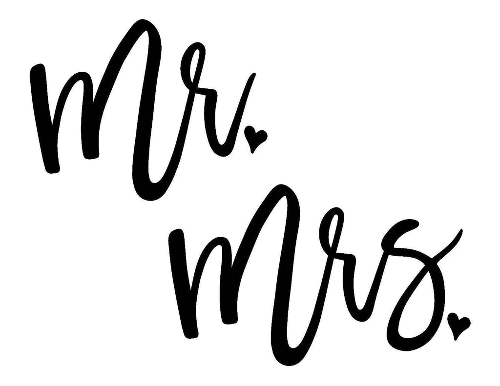 Mr. And Mrs.Vinyl Decal Stickers Pair - FineLineFX