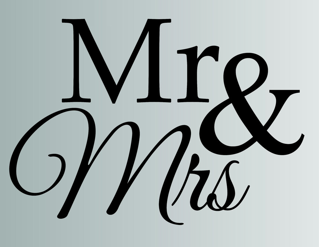 Mr And Mrs Die Cut Vinyl Wall Decal - FineLineFX