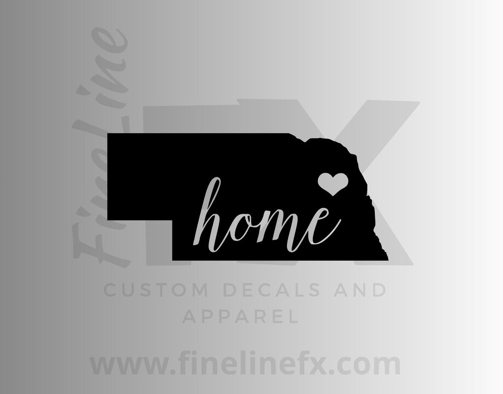 Nebraska Home State Vinyl Decal Sticker - FineLineFX