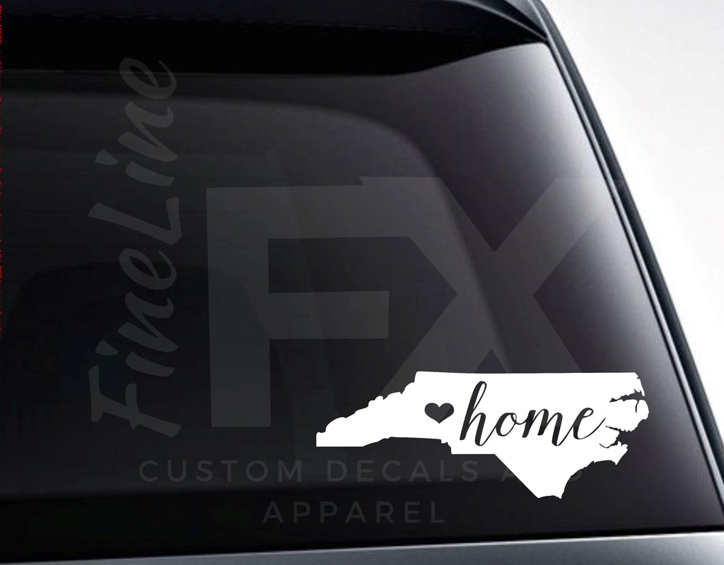 North Carolina Home State Vinyl Decal Sticker - FineLineFX