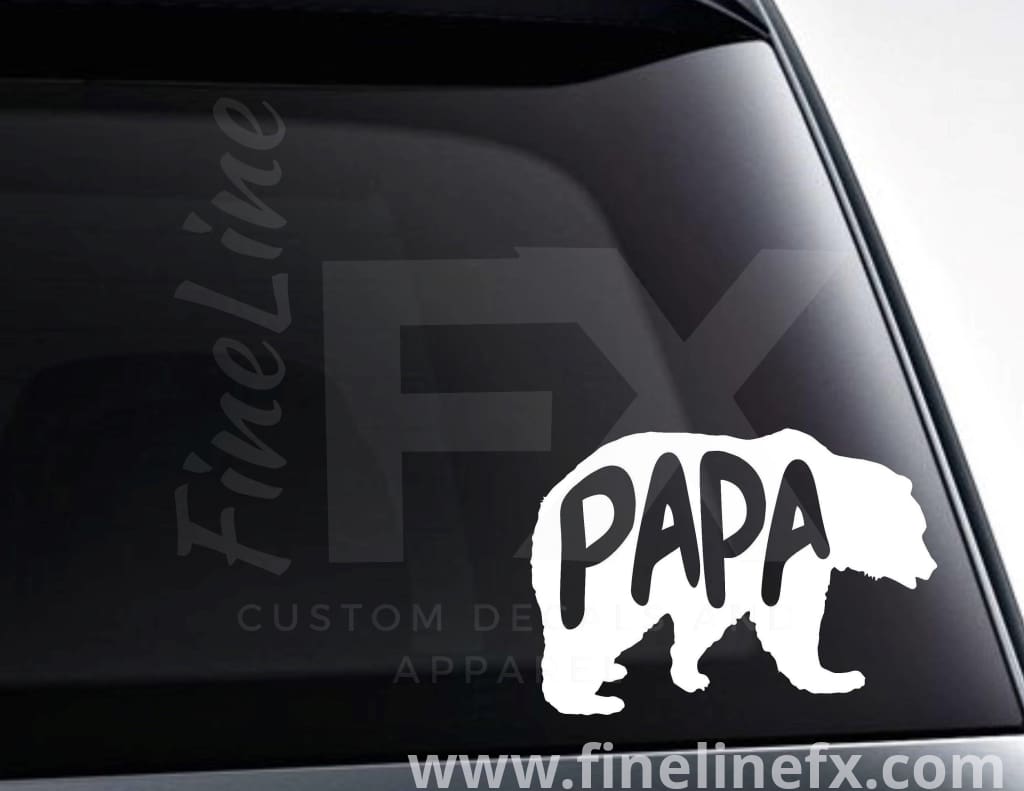 Papa Bear Vinyl Decal Sticker - FineLineFX