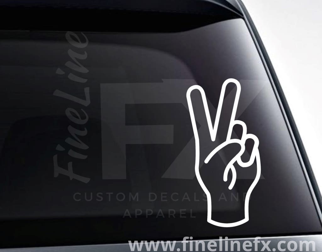 Peace Hand Sign Vinyl Decal Sticker - FineLineFX