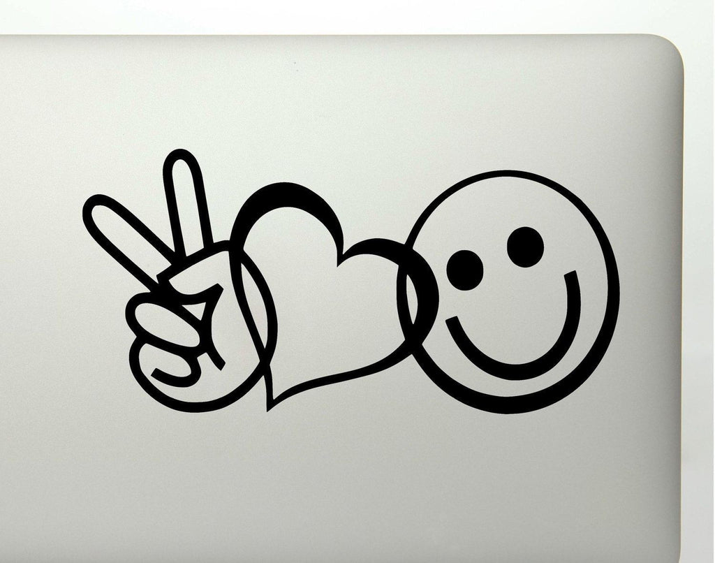 Peace Love And Happiness Vinyl Decal Sticker - FineLineFX