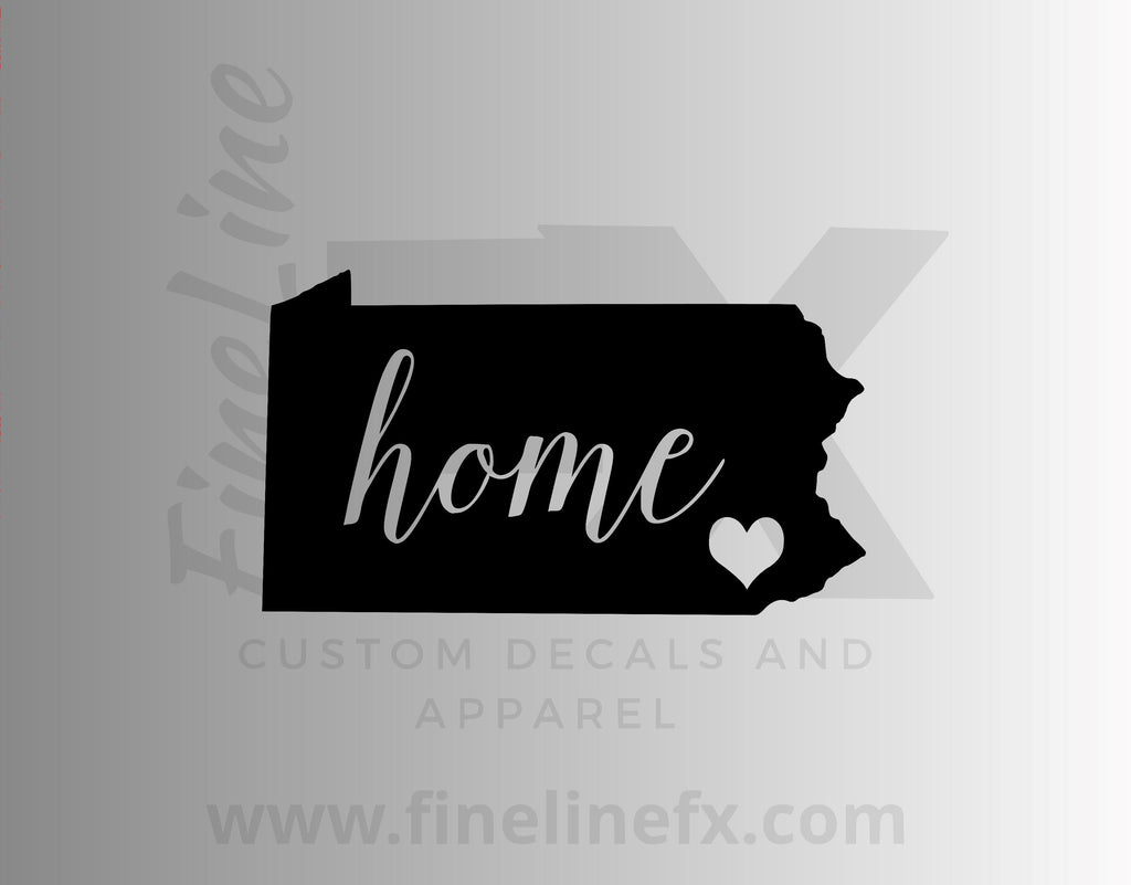 Pennsylvania Home State Vinyl Decal Sticker - FineLineFX