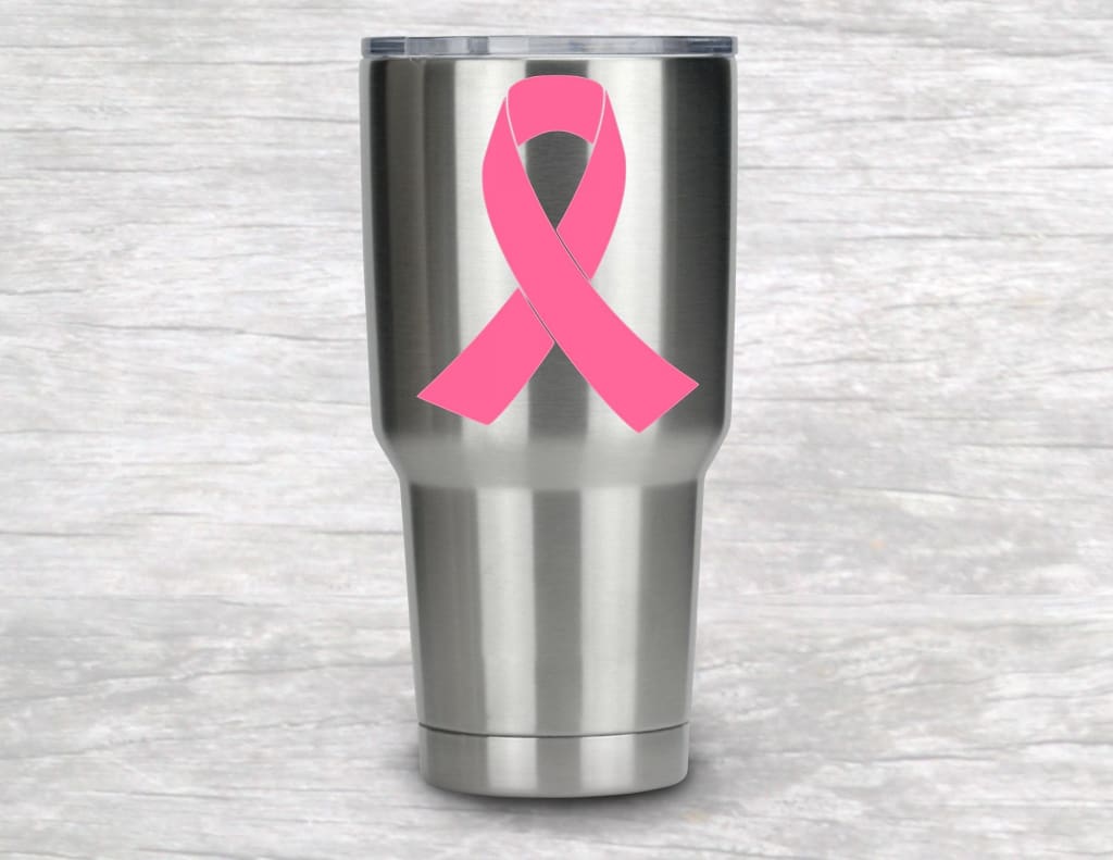 Pink Breast Cancer Ribbon Vinyl Decal Sticker - FineLineFX