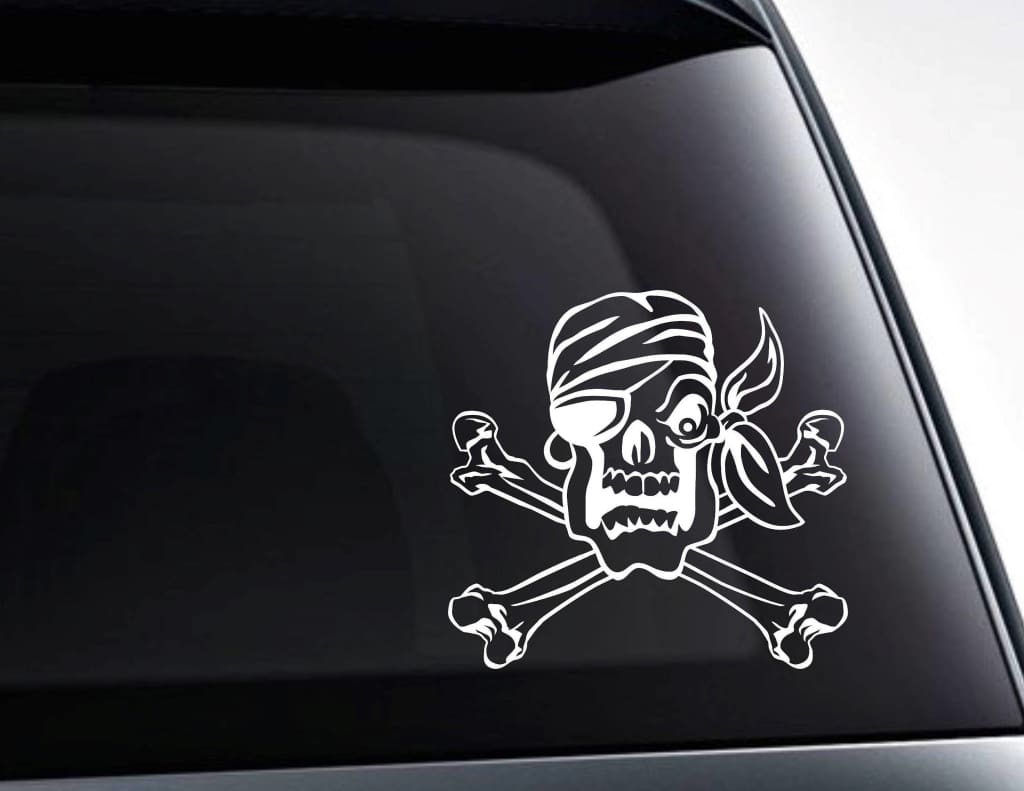 Pirate Skull Vinyl Decal Sticker - FineLineFX